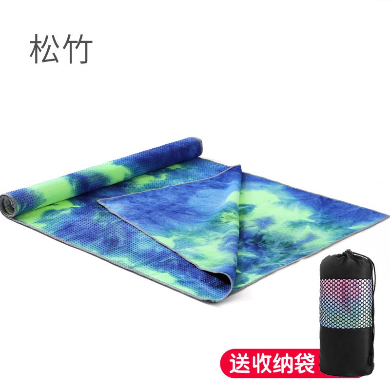 瑜伽铺巾女防滑吸吸汗健身垫便携可洗瑜伽毯子毛巾瑜珈垫布隔脏垫 松竹 183*63