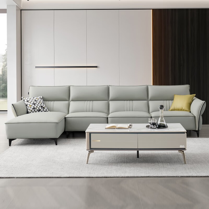 太子家居新款猫抓科技布沙发现代客厅小户型直排免洗沙发at3910 浅