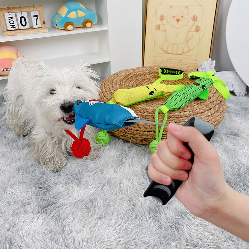 拔河发声小狗解闷神器耐咬磨牙柯基消耗体力大狗 鲨鱼【承载180kg拉力