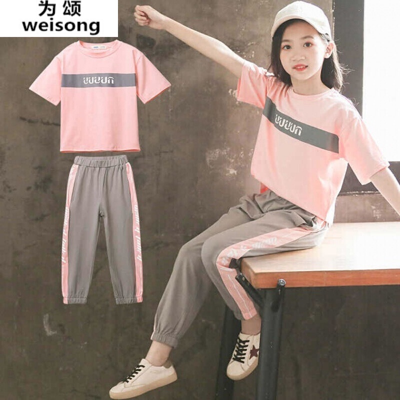 大童女装夏装13到14岁女童夏天套装10小学生网红休闲装12岁中大童洋气