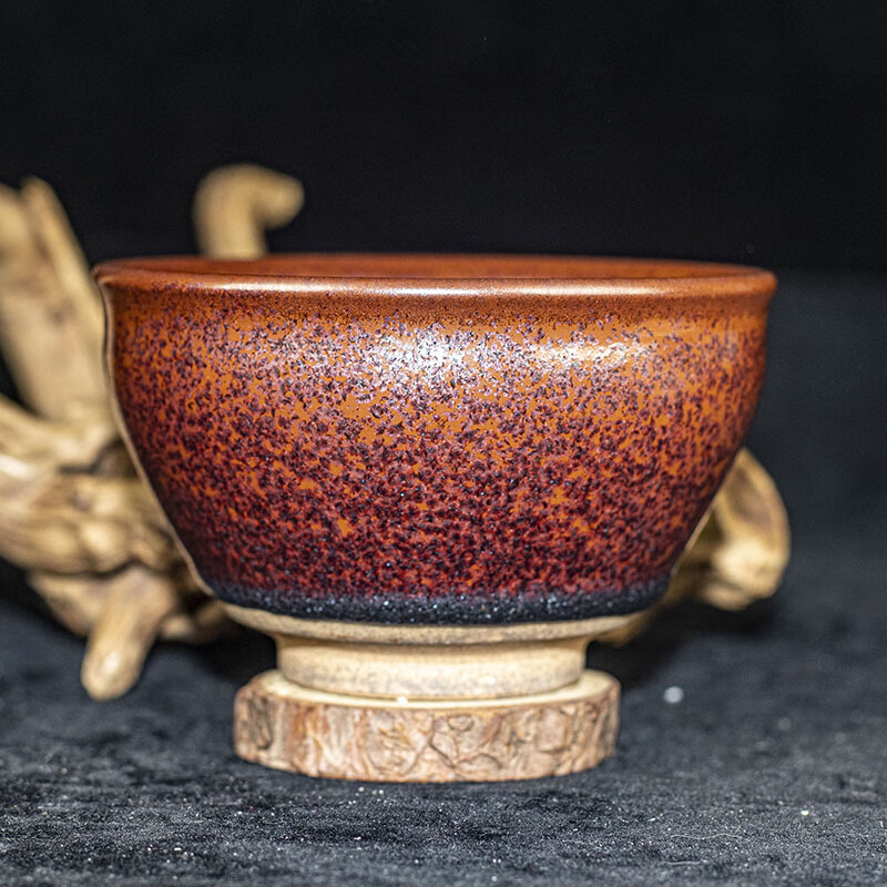 柴烧【紫金铁锈尊杯】白丽琴 建阳建盏 口径9.8 g90