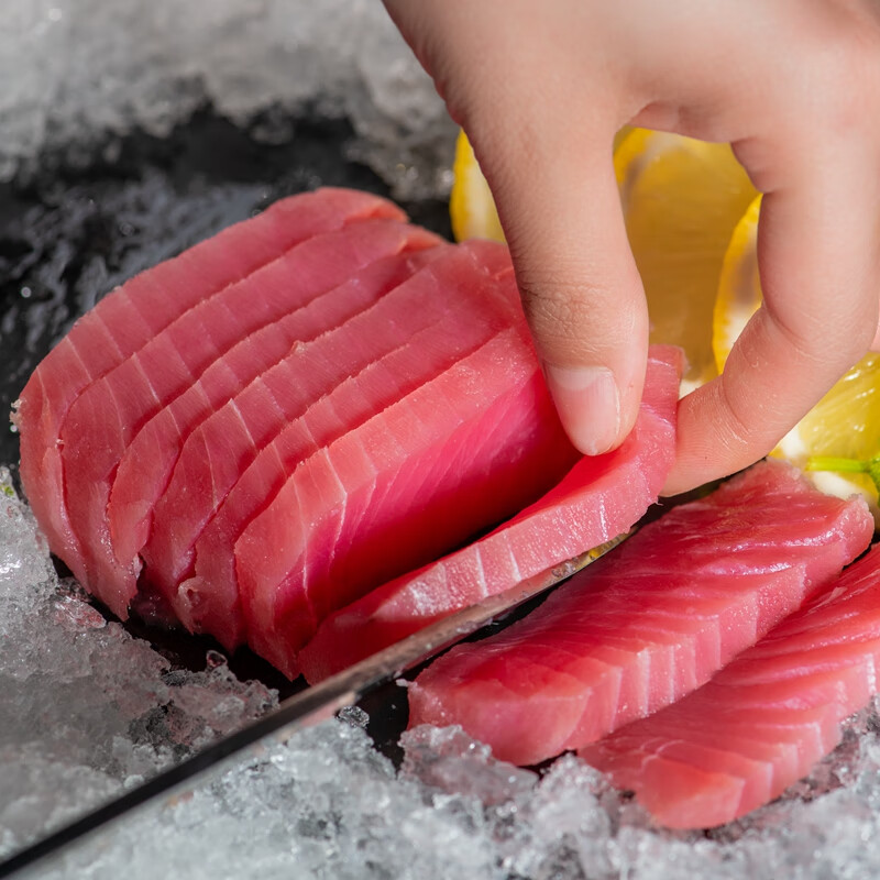 皓谦 金枪鱼刺身新鲜生吃料理海鲜去刺中段肉大目日料生鱼片冷冻 一斤
