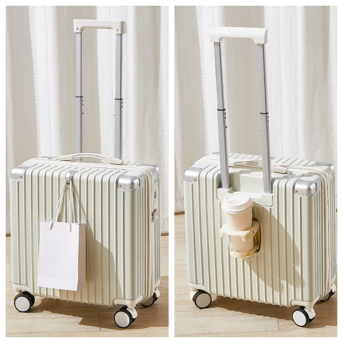 vore商务多功能18英寸20寸女登机箱学生行李箱旅行箱男拉杆箱 细纹569