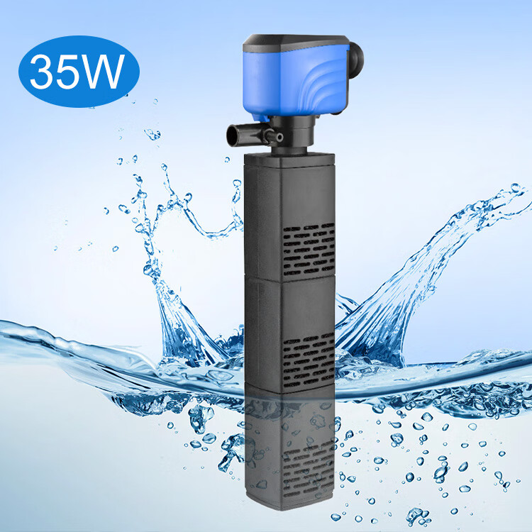 茨格曼鱼缸过滤器三合一过滤泵养鱼循环水系统小型氧气泵内置水族箱