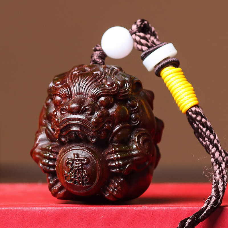 途豪班紫檀木雕随身手把件只进不出貔貅抱球实木动物挂件文玩把玩件