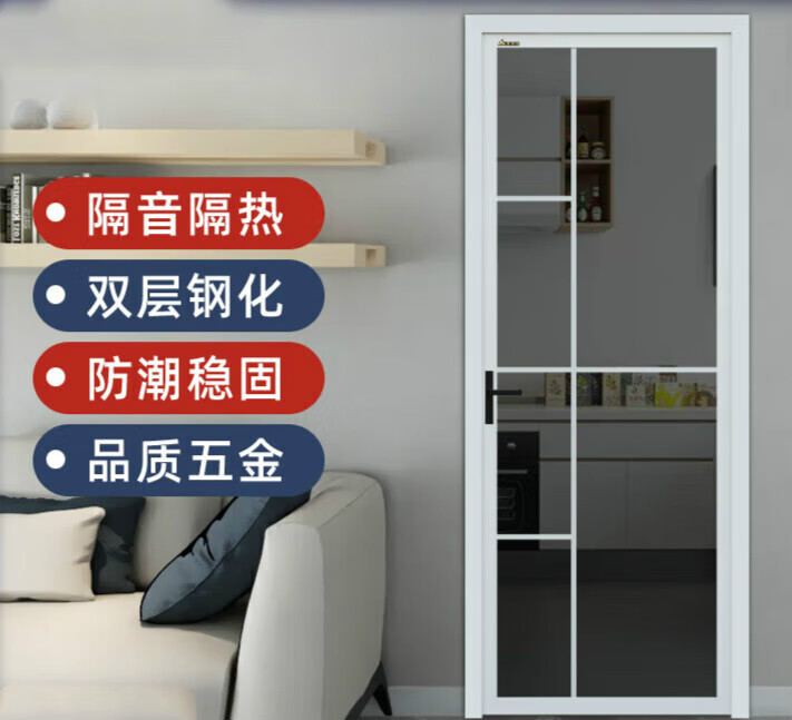 奔新农圣堡罗整体门窗 单扇玻璃门 卫生间门 平开玻璃门 浴室门 LGY006 单包水晶白