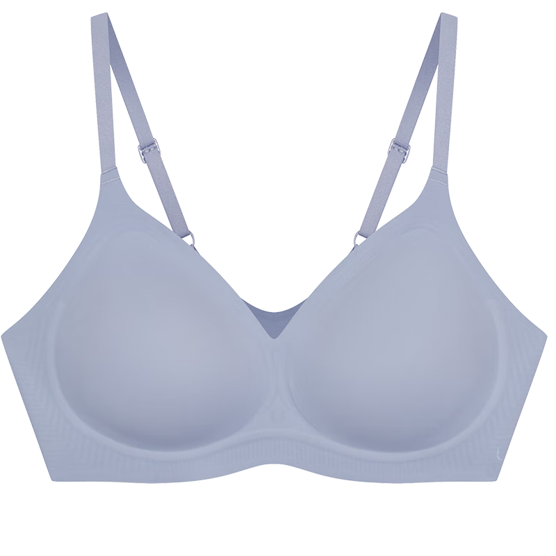 ubras虞书欣同款夹心软支撑光面细肩带文胸女士内衣女背勾款奶盐蓝色L