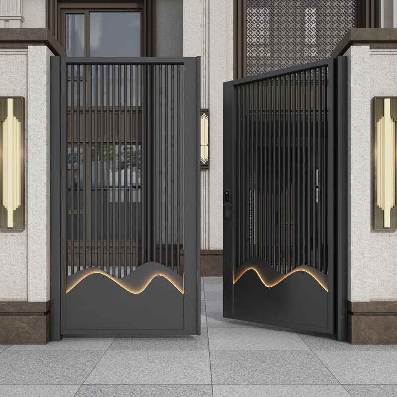 强宁恒达铝艺别墅大门铝合金庭院门双开门户外新中式花园门乡村院子