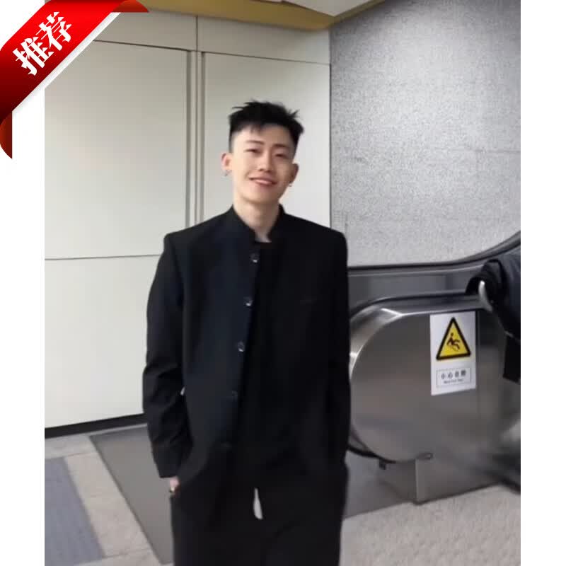 JIAYE高级感痞帅新中式中山装夹克男春秋赵山河同款休闲立领西装外套潮 #黑色【单件外套】 L【96A】怎么看?