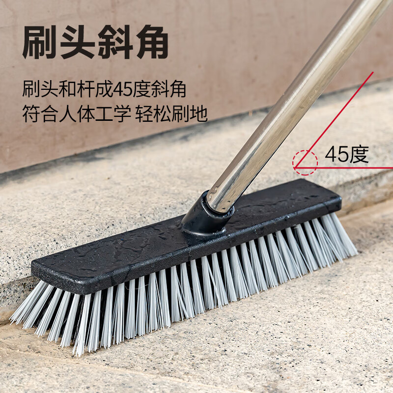 奕清良品浴室地板刷长柄硬毛刷卫生间刷子洗地刷缝隙刷厕所地面瓷砖清洁刷 26CM地板刷