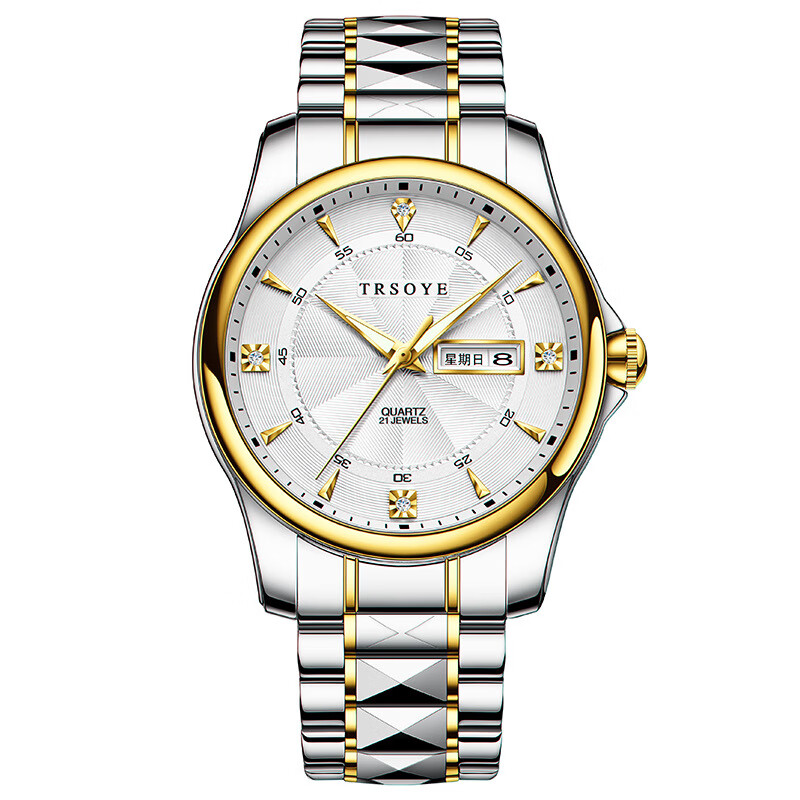 oruss2023新款品牌手表镶钻带日历男士腕表防水夜光手表男自动机械表