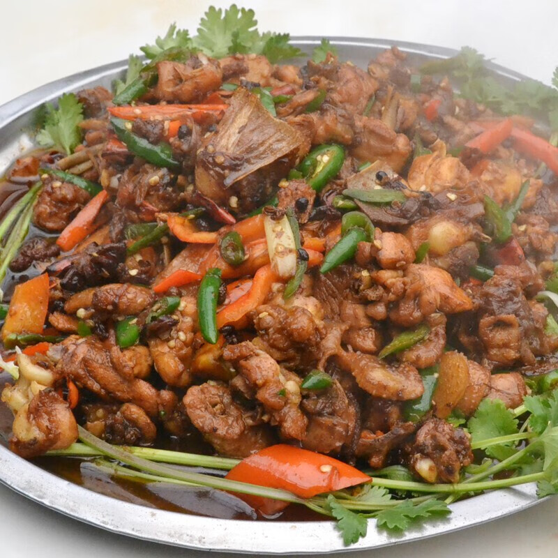 虎钢馋山东枣庄辣子鸡滕州薛城徐州微山临沂济宁特产特色现杀现炒整只