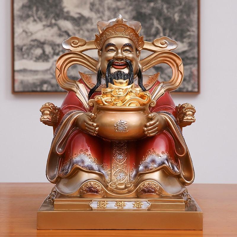 梵泽福纯铜财神爷佛像 文财神 财神像 供奉摆件家用 财神像 12寸高