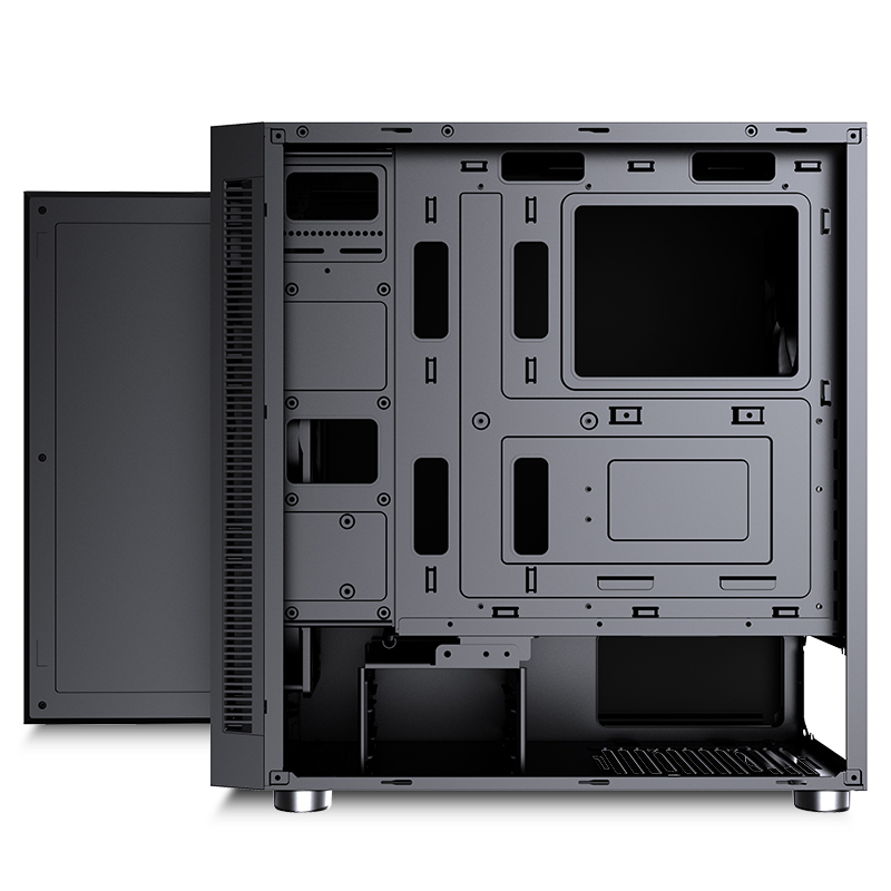 爱国者（aigo） 黑曼巴标准版 黑色 台式机中塔机箱(支持ATX主板/宽体/标配3把无光风扇/支持280水冷排)