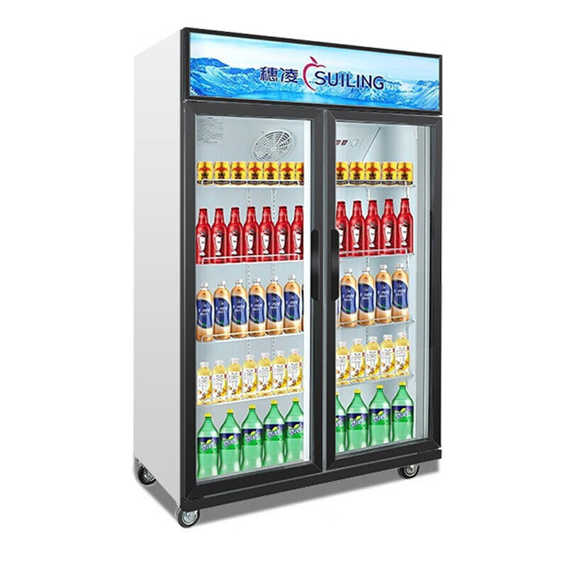 穗凌(suiling)冷藏立式饮料展示柜 双门风直冷冰柜 商用玻璃门保鲜