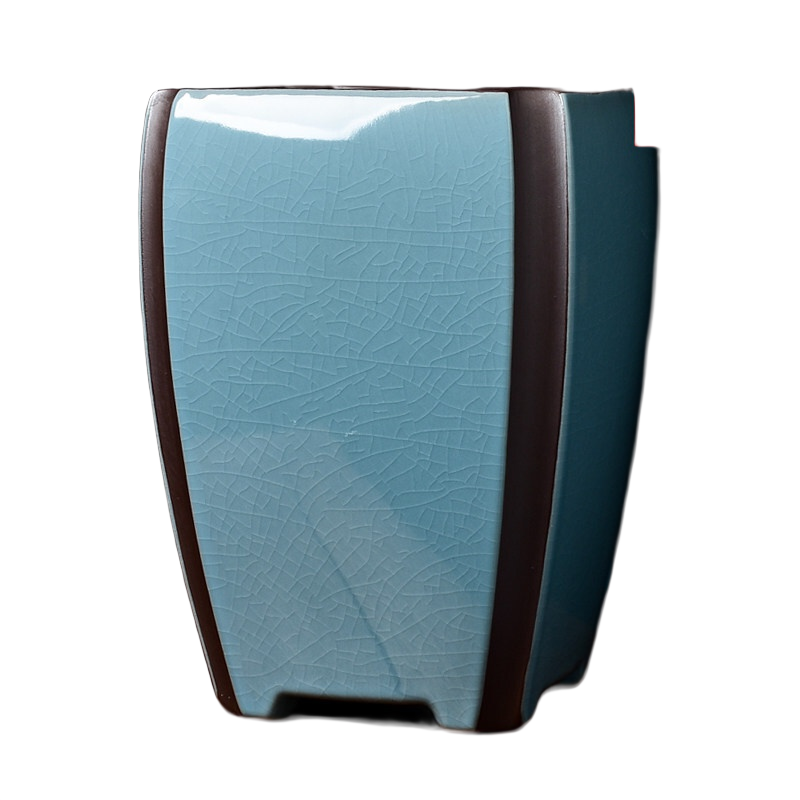 塵菁 特大號蘭花專用花盆陶瓷哥窯紫砂盆景造景盆高款中式室內(nèi)綠植盆栽 WL20120-1 特大  陶瓷