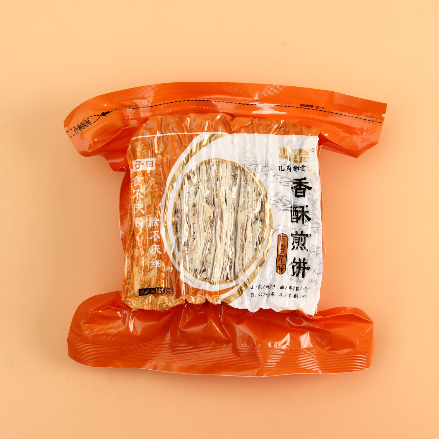 孔府御贡山东曲阜特产香酥花生夹心煎饼258gx4袋酥脆零食五香花生香辣