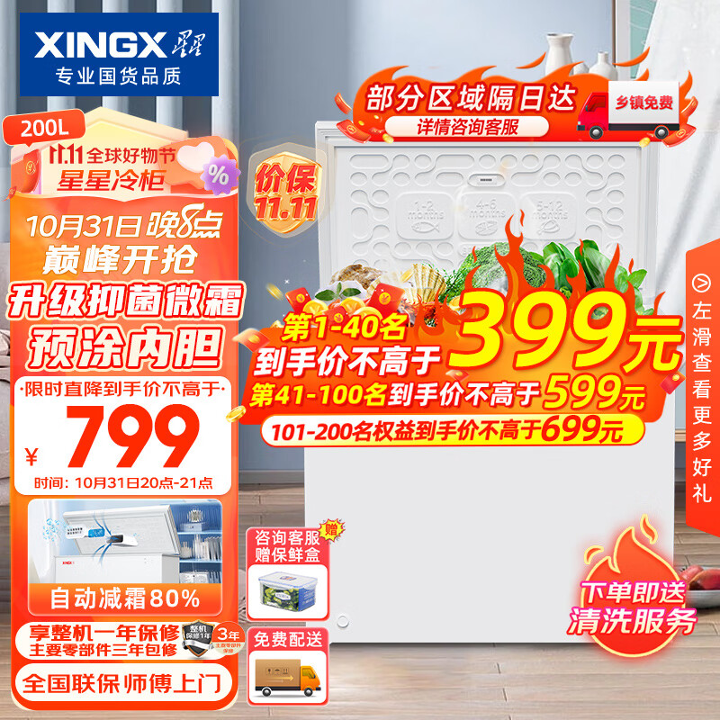 星星（XINGX）200升小型冰柜家用 冷藏冷冻转换冷柜 商用大容量减霜净味 节能顶开冰箱 BD/BC-200QJ怎么看?