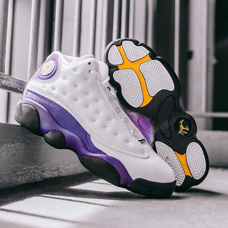 【潮】耐克男女鞋nike air jordan13 lakers aj13中帮运动休闲篮球鞋