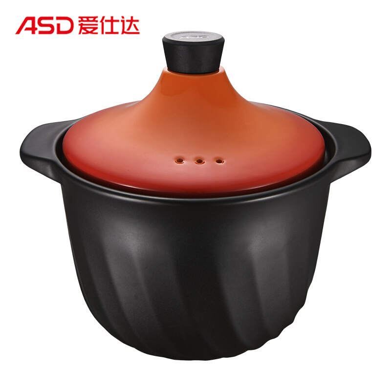 爱仕达（ASD）天然陶瓷砂锅汤锅炖锅6.0L新陶养生旋风系列高汤煲炖锅RXC60D1QH