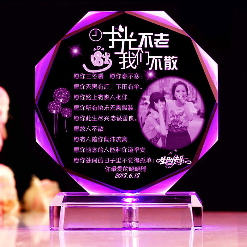 映棠 18岁成人礼十八岁生日礼物实用送女儿儿子男孩高考仪式感纪念品 成人之礼+水晶彩灯底座