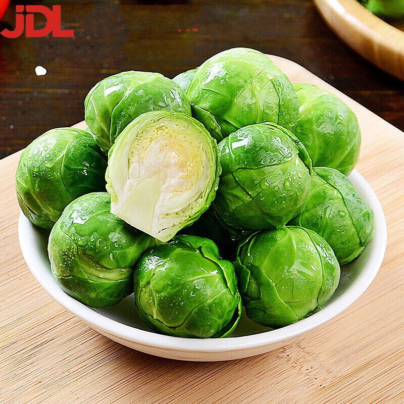 伯贤新鲜甘蓝2斤小圆白菜芽卷心菜孢子芽甘蓝小包菜沙拉蔬菜