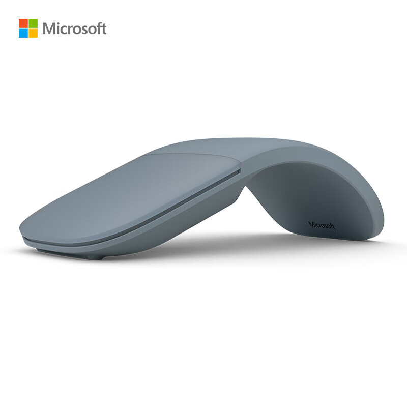 微软Surface Arc 超便携蓝牙无线鼠标 商用冰晶蓝 弯折鼠标启动/关闭 触控手势 支持平板 笔记本