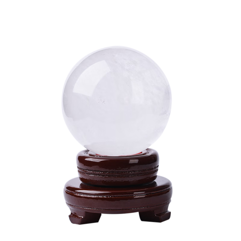 關(guān)辰天然白水晶球擺件原石打磨玄關(guān)客廳家居開業(yè)送禮支持鑒定喬遷禮品 直徑8cm