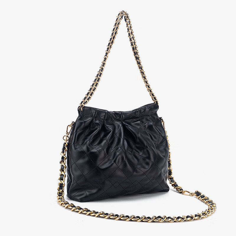 CHASENG&KAVLON轻奢品质包包小&ck女包流浪包女士包水桶包链条包托特包生日礼物 黑色中号-轻奢CK流浪包 CK0809