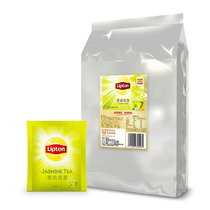 lipton/立顿茉莉花茶e80茶包80包茉莉绿茶花草茶叶办公酒店袋泡茶