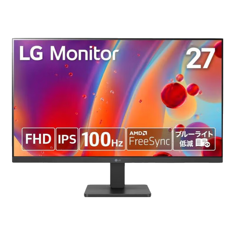 LG【日本直郵】全高清電腦顯示器 防眩光100HZ 減少藍光閃爍 家用辦公室顯示器 新款 27MR400-B【27英寸】