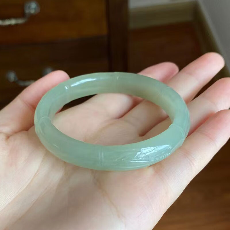 随峰节节高升·和田玉晴水料雕刻竹节手镯 玉质温润细腻 重34.63g