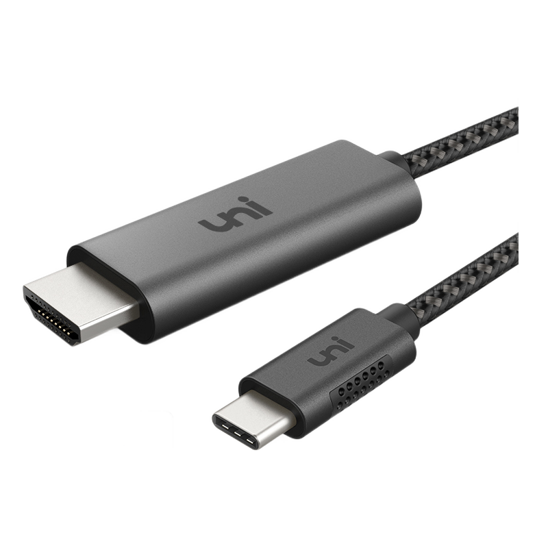 拍2件 uni Type-C转HDMI转接线4K60Hz苹果MacBook雷电3扩展坞USB-C投影仪同屏线 0.9米-4K@60Hz 120.6元（合60.3元/件)