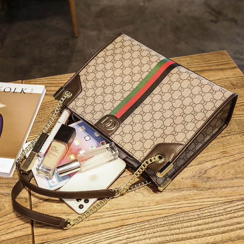 酷奇袋鼠酷奇女包高级感大包包女单肩包斜跨包大容量托特包送女友生日礼物 咖啡色