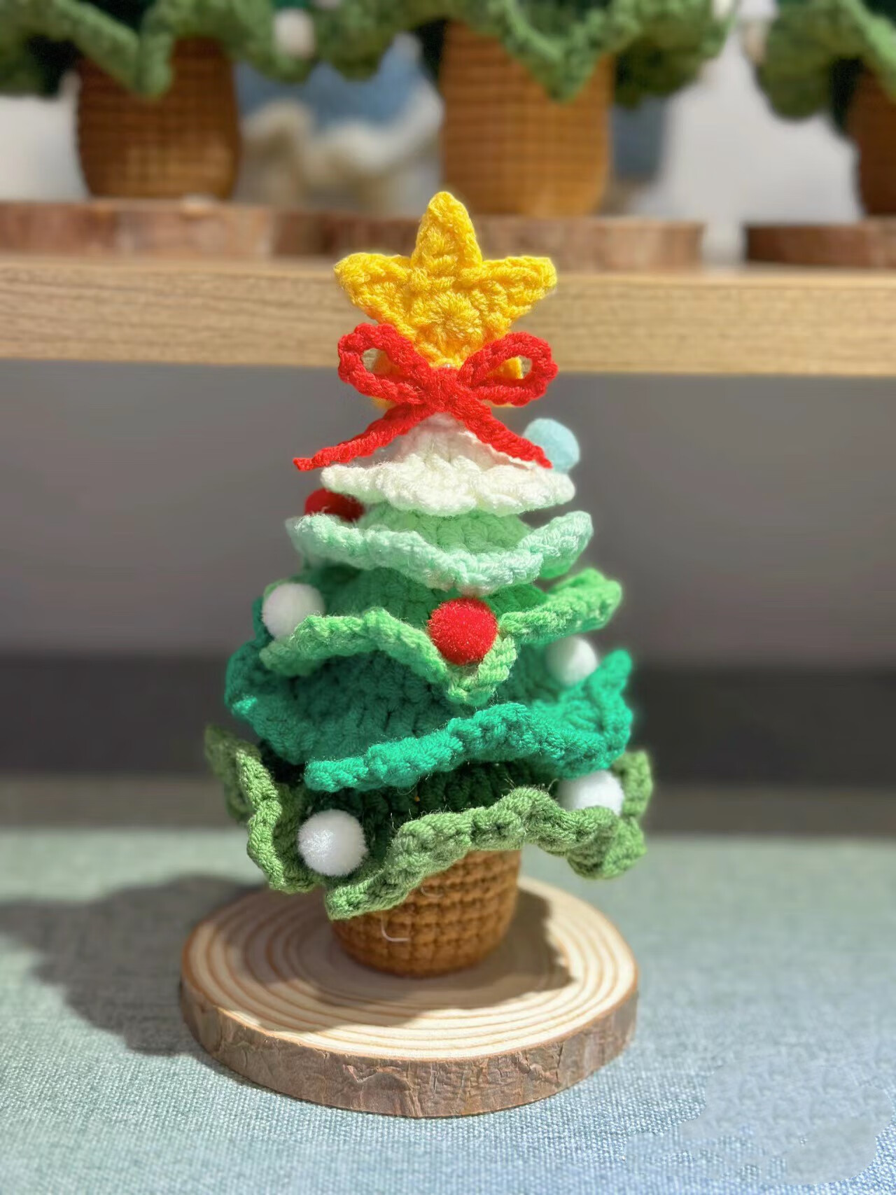 妙普乐diy钩针圣诞树毛线 圣诞节礼物手工diy钩针编织材料包勾针毛线