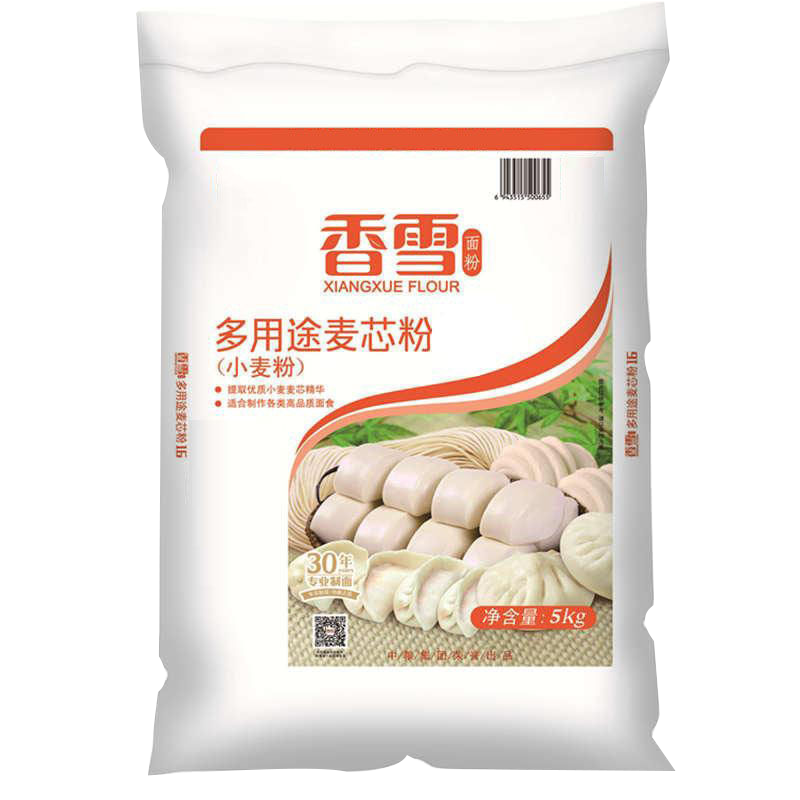 香雪通用中筋面粉 多用途麥芯粉 餃子包子饅頭小麥粉 中糧出品 香雪多用途麥芯粉5Kg