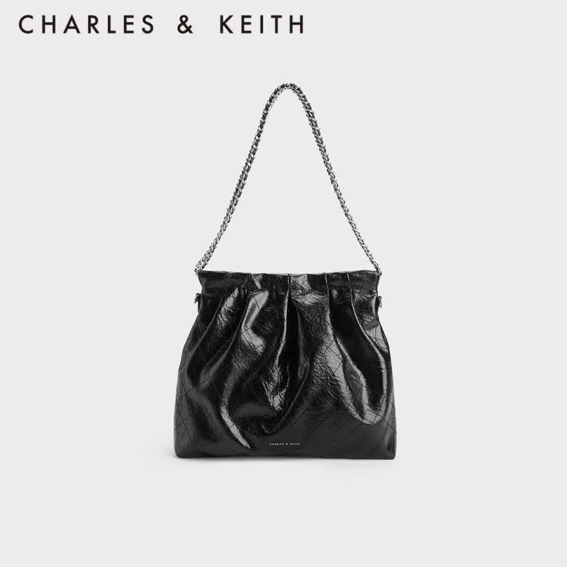 CHARLES&KEITH子母链条大容量流浪包托特包单肩包斜挎包包女包软CK2-40671449 Noir黑银 L怎么样,好用不?