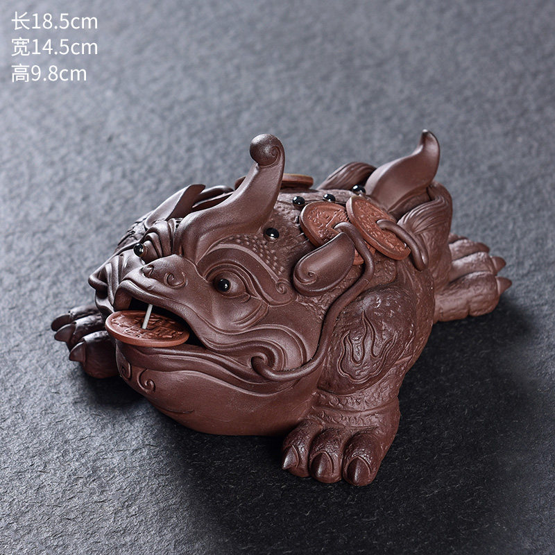 义乌小商品馆   紫砂大金蟾茶宠 可养招财茶玩茶台配件茶桌三足金蟾蜍