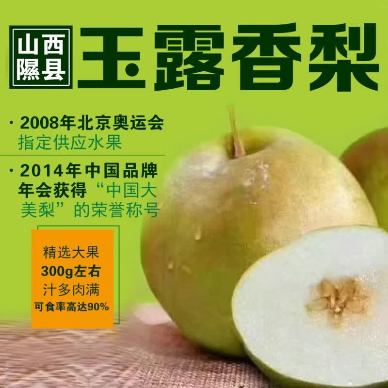 橙尚宫山西玉露香梨新鲜梨子脆冠苹果甜梨当季现摘水果红酥甜青梨整箱 9枚特大果【单果90mm+】出口特级