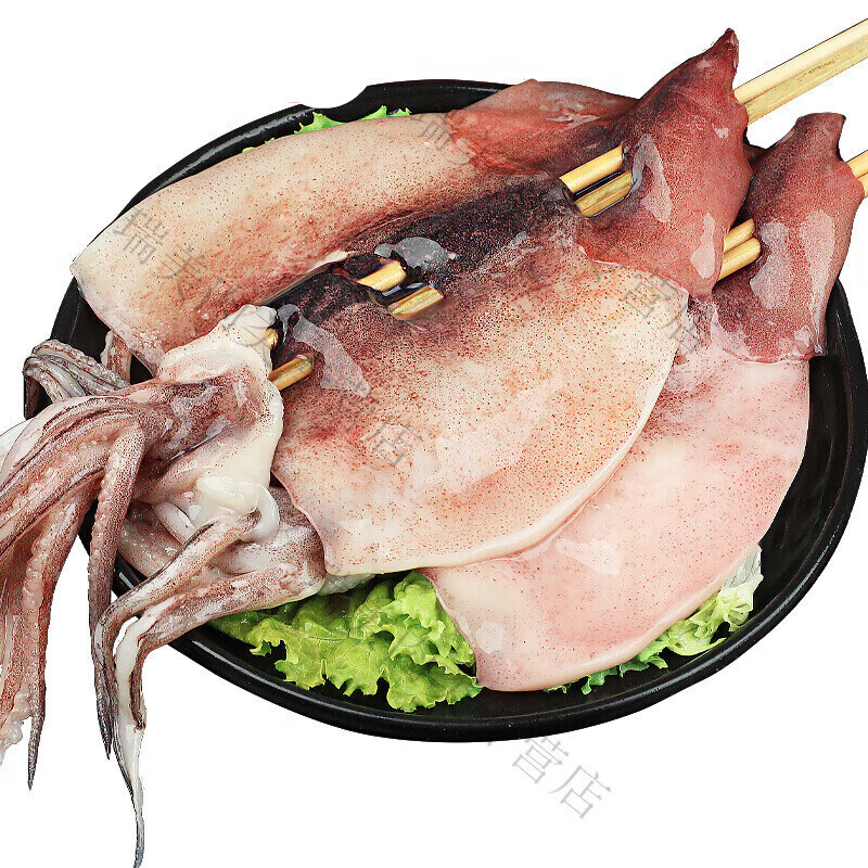 果亦橙大鱿鱼鲜活烤鱿鱼串冷冻生鲜网红鱿鱼串深海大鱿鱼串 商用 10串