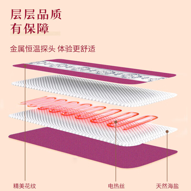 御道 电热盐袋 海盐热敷包电加热粗盐包肚子艾灸艾叶艾草艾绒家用护腰护膝肩颈热敷袋基础款-紫色