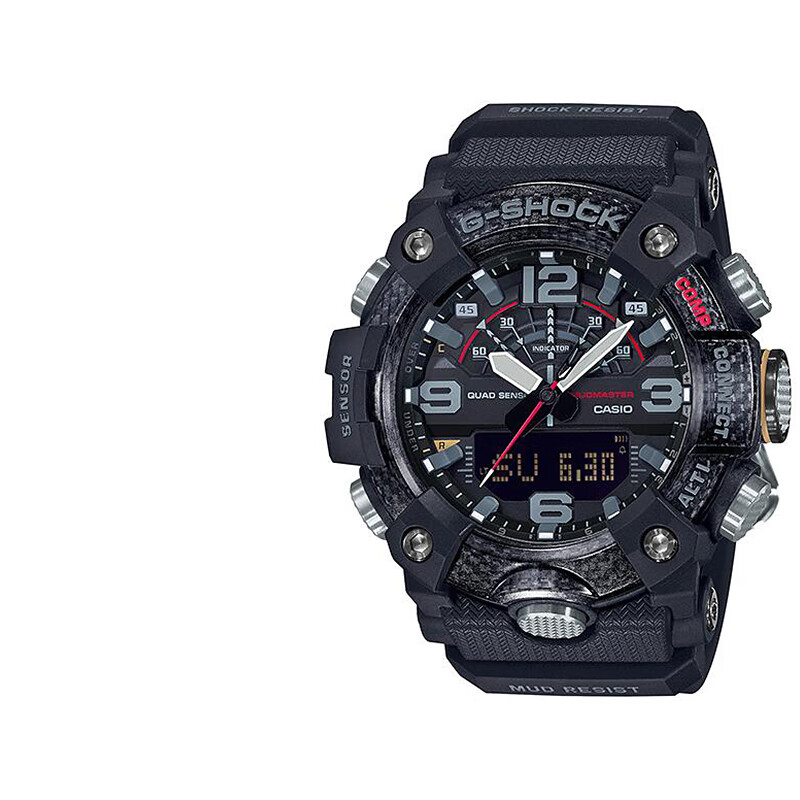 卡西欧(casio)g-shock蓝牙小泥王三代碳纤维户外防水防泥登山表运动