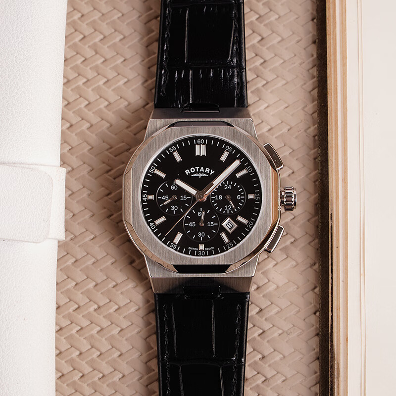 劳特莱（Rotary） 英国 摄政王系列欧美表三眼表盘进口石英男士手表男表生日礼物 GS05450/65