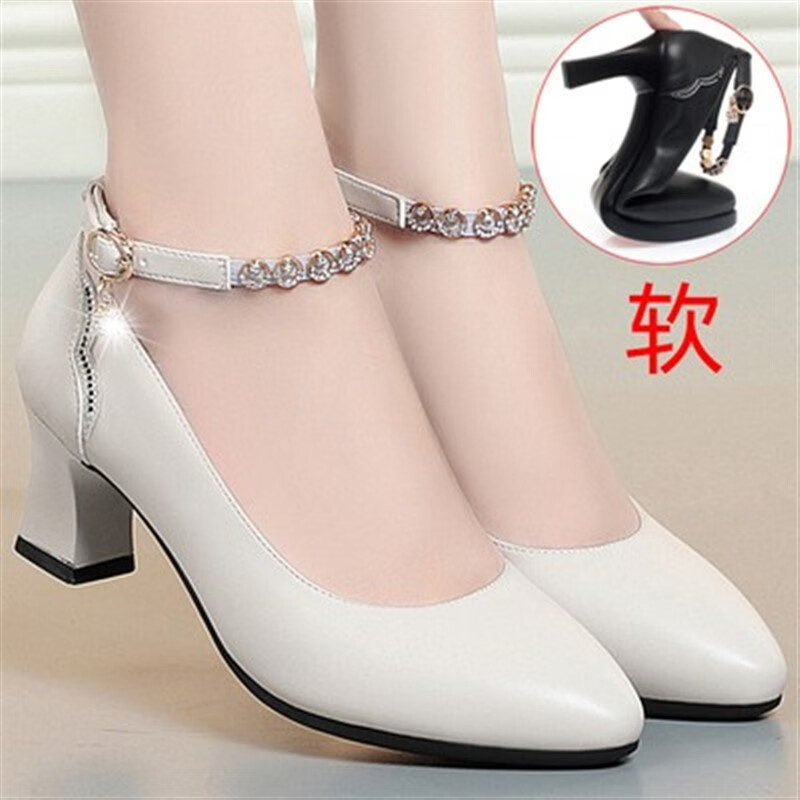 阿玛瑟穿搭配旗袍的鞋子真皮软底防水台一字扣带旗袍跳舞走秀舒适妈妈