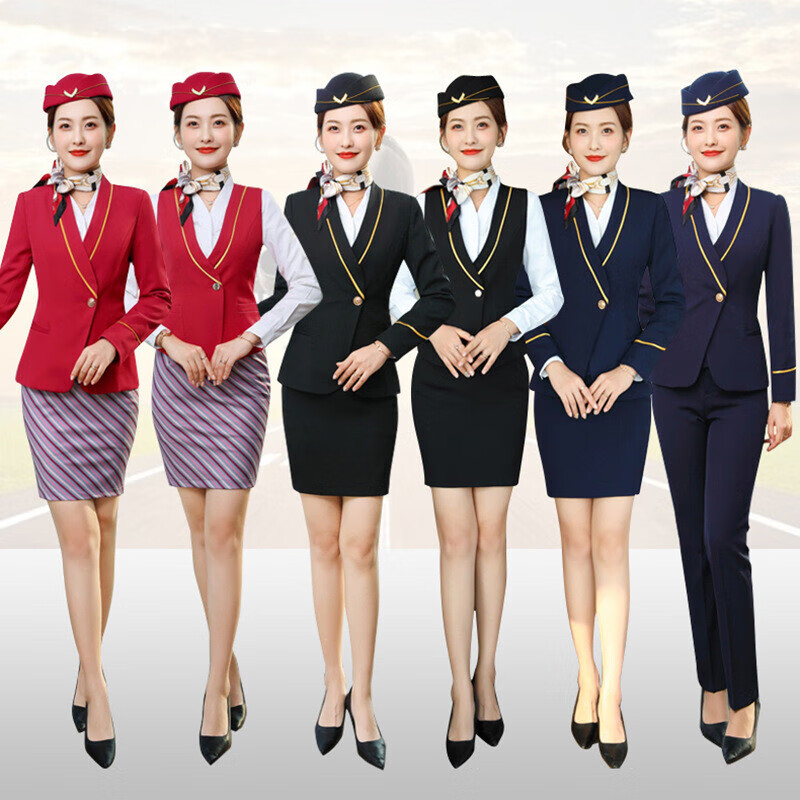 温莱蔓莎 南航空姐制服女职业学院马甲套装酒店前台美容师高铁乘务员
