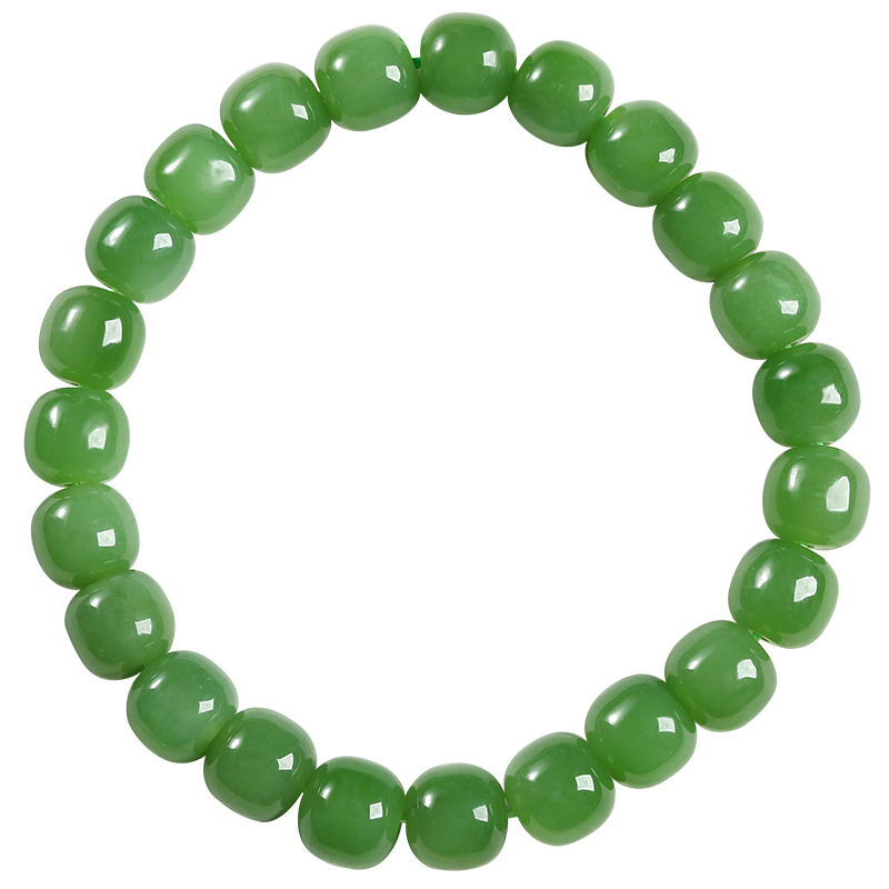 歐采妮 和田玉手串羊脂白漸變色且末藍塔老行珠糖玉碧玉白玉瓦西手鏈 碧玉老行珠手串H91129A2769