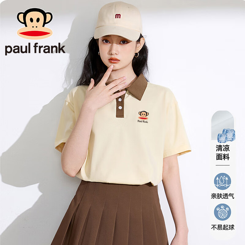 ����paul frank��t��Ů�ļ�����ƴɫ����POLO�����ƶ̿�ٴ�������̰�XL