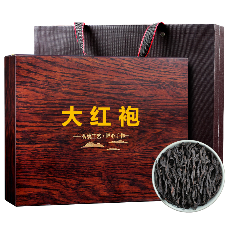 联万春 福建岩茶特级大红袍茶叶浓香型500g礼盒装过年送礼肉桂泡袋装