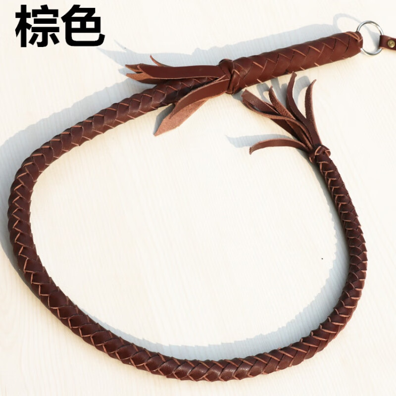 皮鞭子马鞭甩鞭骑马舞鞭武术鞭影视道具桃三先生 棕色70厘米鞭子 皮