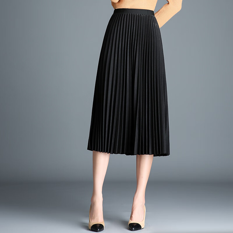 独孤伽罗胖妈妈加肥加大半身裙中长款小个子百褶大摆中年大码a字裙